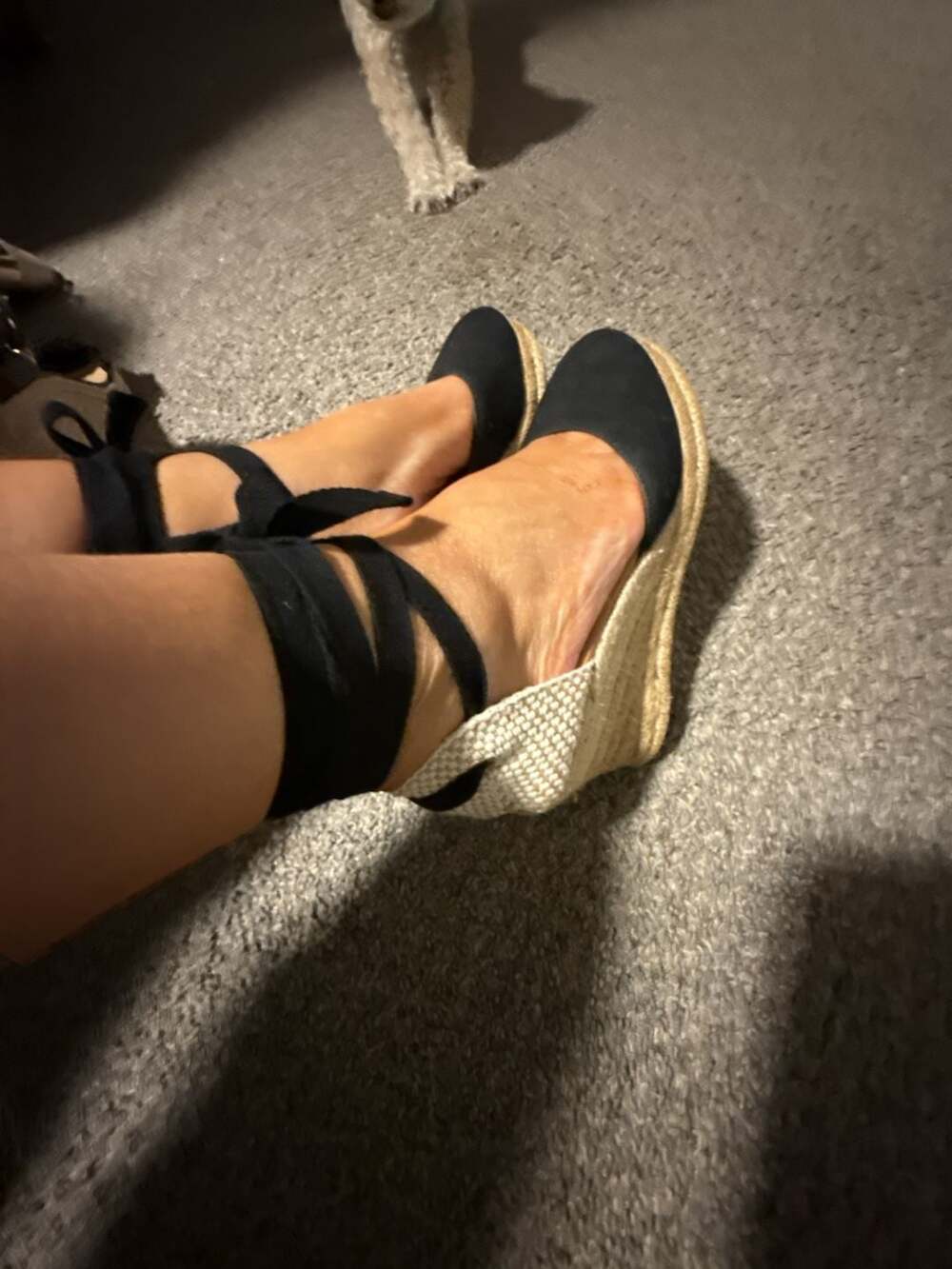 J.Crew Black Canvas Lace-Up Wedge Espadrilles